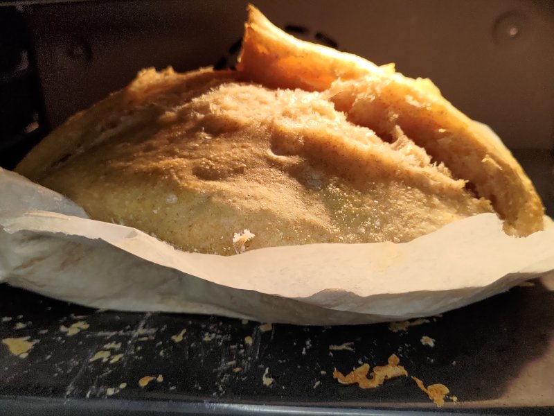 bread in the oven
